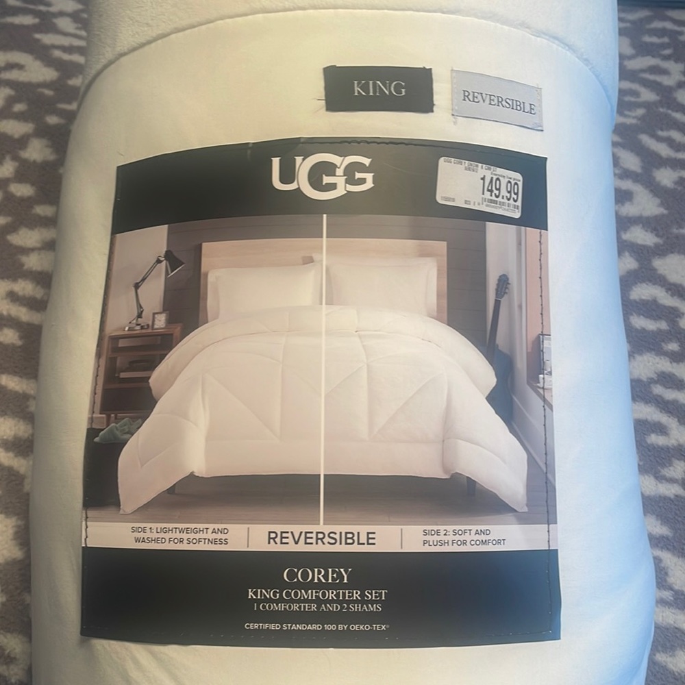 Brand new UGG reversible comforter with pillow shams